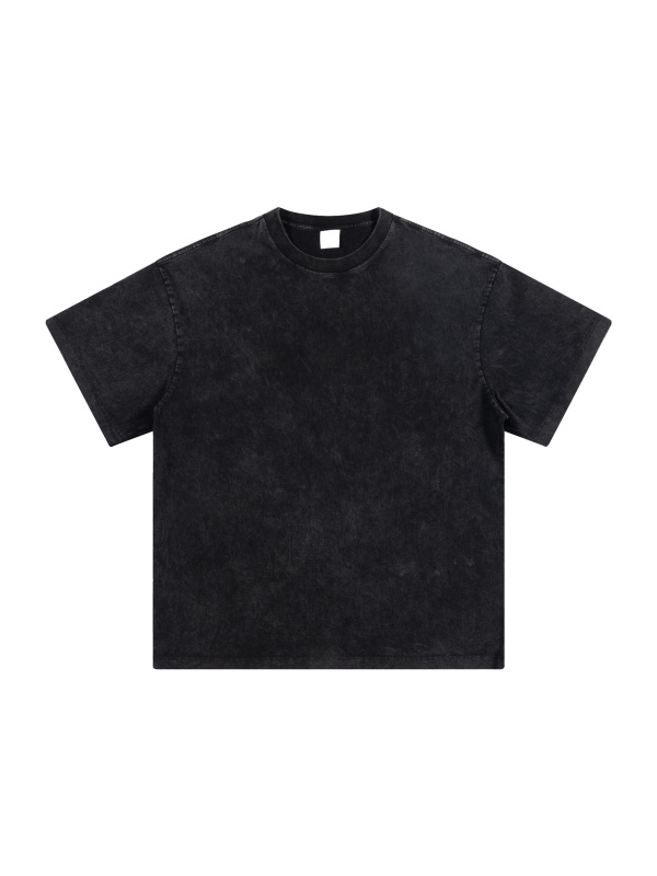 Streetwear American Vintage Waxed Dyed Washed Heavyweight 100% Cotton T-Shirt | HugePOD